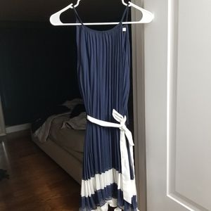 Navy pleated dress